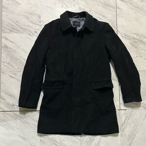 Banana Republic Mens L Wool-Blend Coat Charcoal Gray Overcoat